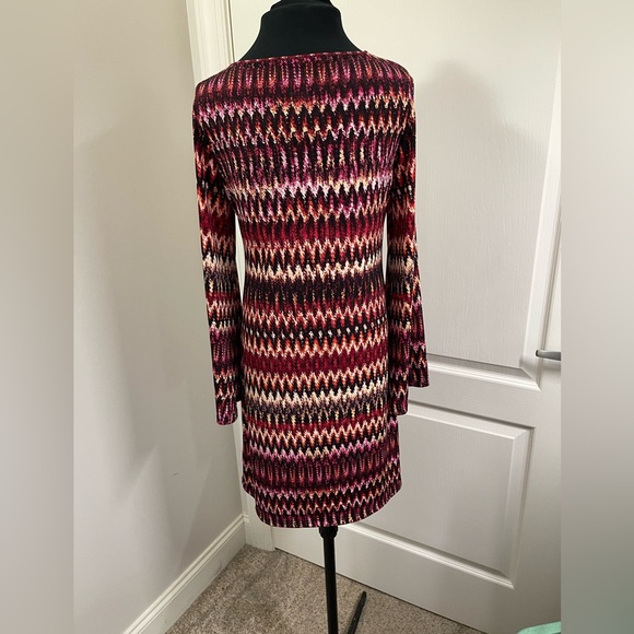 Rock 47 Women's Chevron Long Sleeve Dress Multicolor Size M - Picture 4 of 9